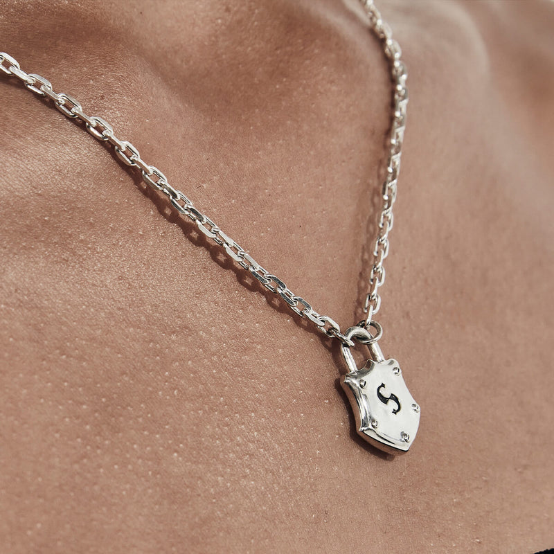 Stolen Girlfriends Club Shield Necklace - Sterling Silver-Necklace-Walker & Hall