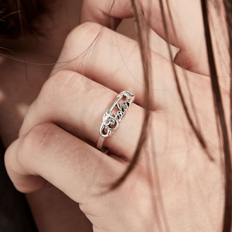 Stolen Girlfriends Club Scripted Pin Ring - Sterling Silver - Ring - Walker & Hall