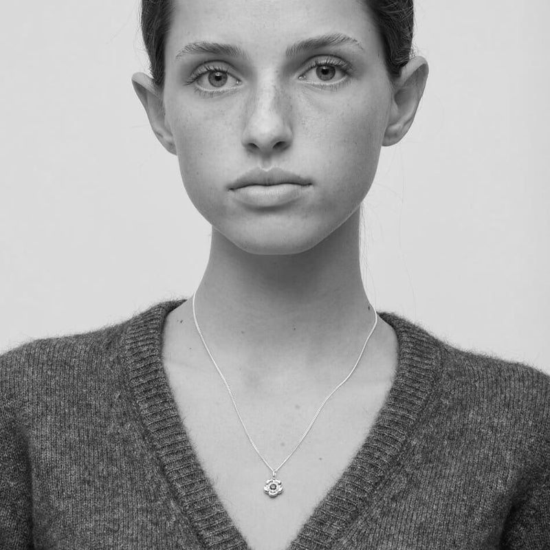 Meadowlark Posie Charm Necklace - Gold Plated & African Garnet-Necklace-Walker & Hall