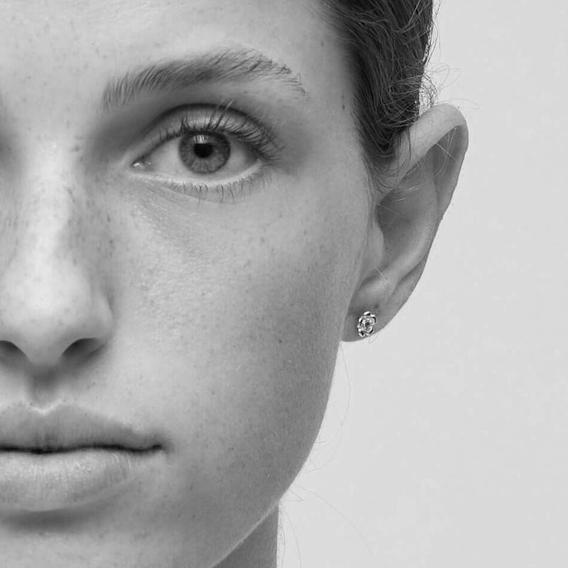 Meadowlark Posie Stud Earrings - Sterling Silver & African Garnet-Earrings-Walker & Hall