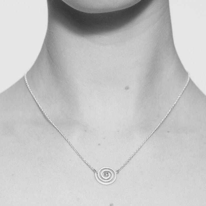 Meadowlark Amethyst Spiral Necklace - Gold Plated-Necklace-Walker & Hall