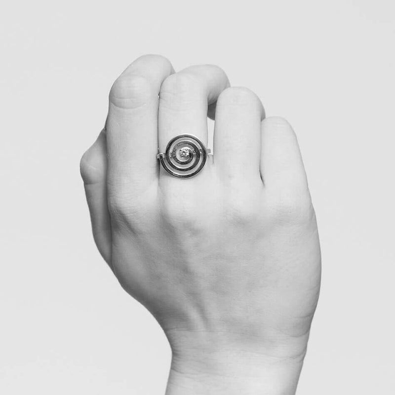 Meadowlark Amethyst Spiral Ring Set - Sterling Silver-Ring-Walker & Hall