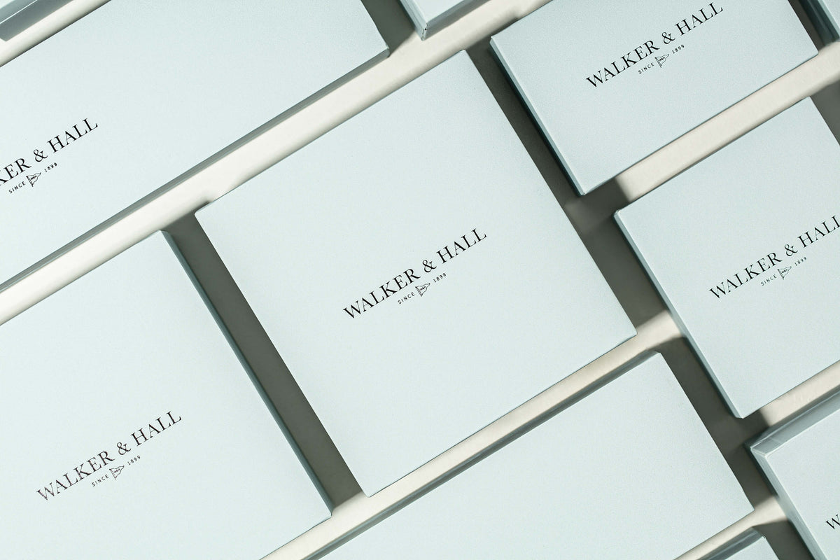 Walker & Hall blue jewellery boxes