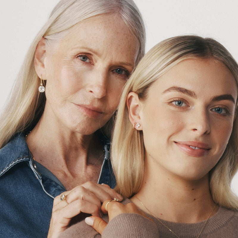 18ct Yellow Gold Aquamarine & Diamond Drop Octavia Earrings-Earrings-Walker & Hall