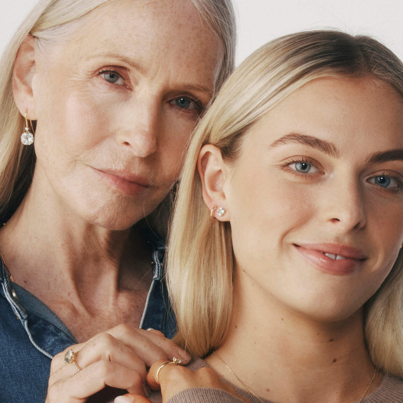 18ct Yellow Gold Aquamarine Octavia Stud Earrings-Earrings-Walker & Hall