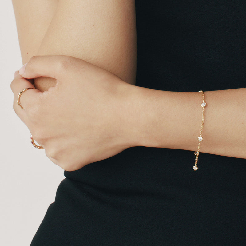 18ct Yellow Gold Diamond Natalia Bracelet-Bracelet-Walker & Hall