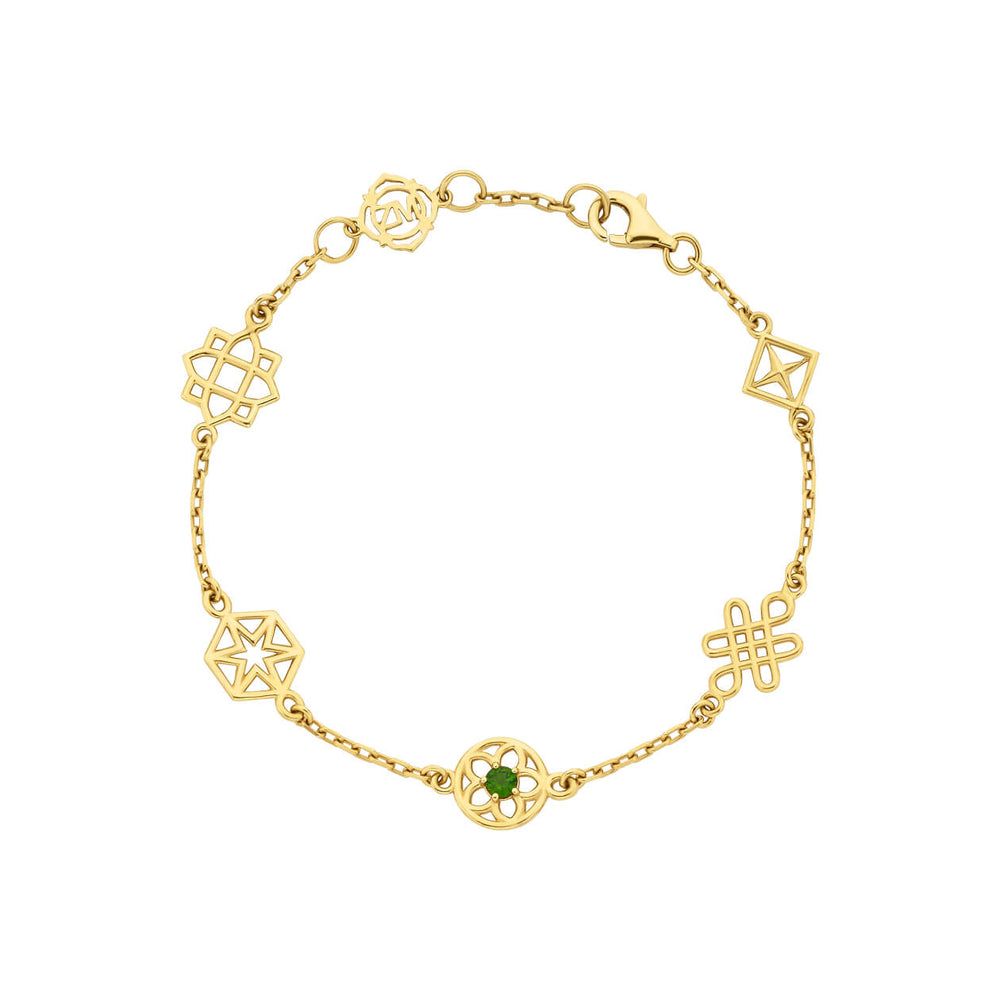 Zoe & Morgan Aura Bracelet - Gold Vermeil & Chrome Diopside-Bracelet-Walker & Hall