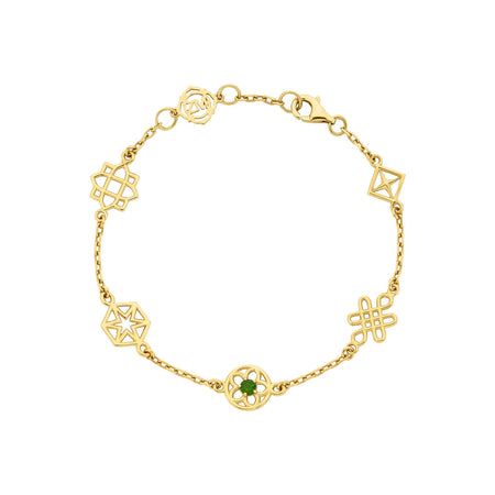 Zoe & Morgan Aura Bracelet - Gold Vermeil & Chrome Diopside-Bracelet-Walker & Hall