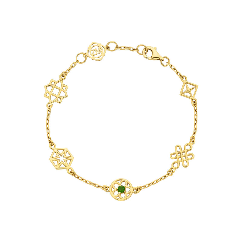Zoe & Morgan Aura Bracelet - Gold Vermeil & Chrome Diopside-Bracelet-Walker & Hall