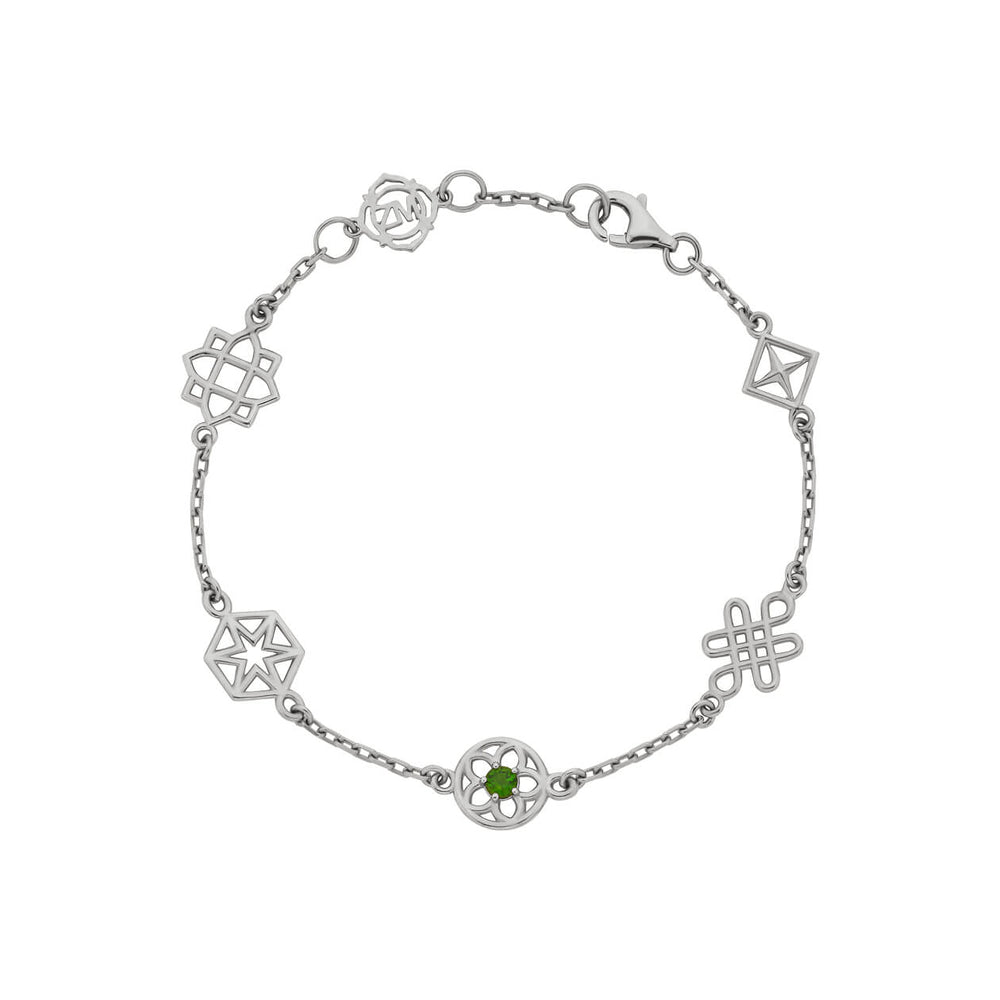 Zoe & Morgan Aura Bracelet - Sterling Silver & Chrome Diopside-Bracelet-Walker & Hall