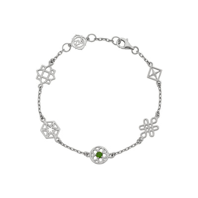Zoe & Morgan Aura Bracelet - Sterling Silver & Chrome Diopside-Bracelet-Walker & Hall