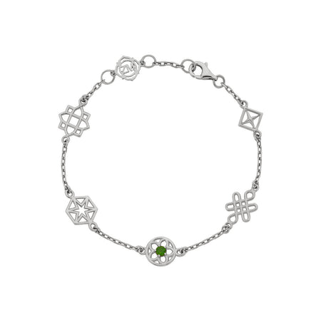 Zoe & Morgan Aura Bracelet - Sterling Silver & Chrome Diopside-Bracelet-Walker & Hall