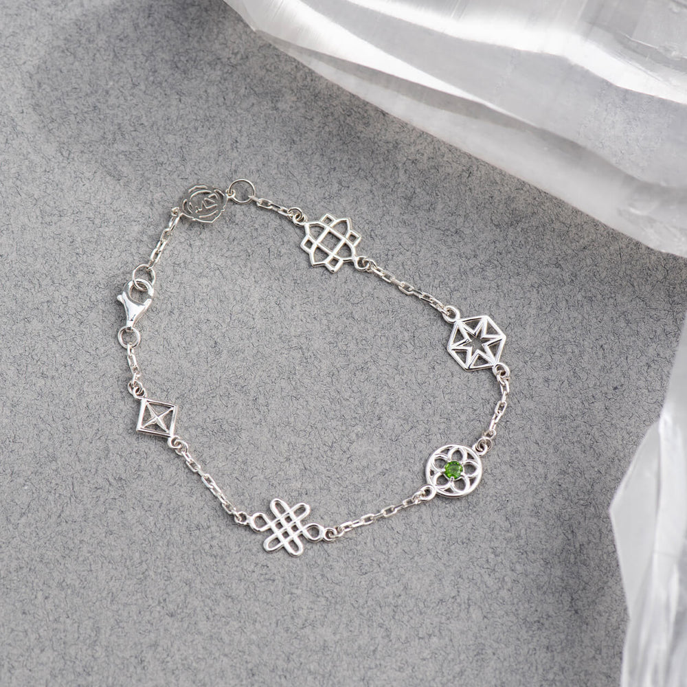 Zoe & Morgan Aura Bracelet - Sterling Silver & Chrome Diopside-Bracelet-Walker & Hall