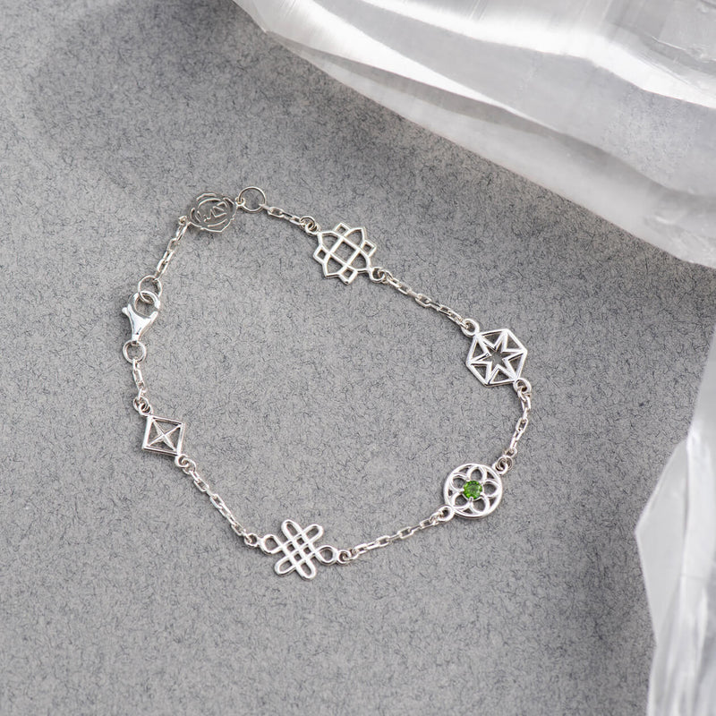 Zoe & Morgan Aura Bracelet - Sterling Silver & Chrome Diopside-Bracelet-Walker & Hall
