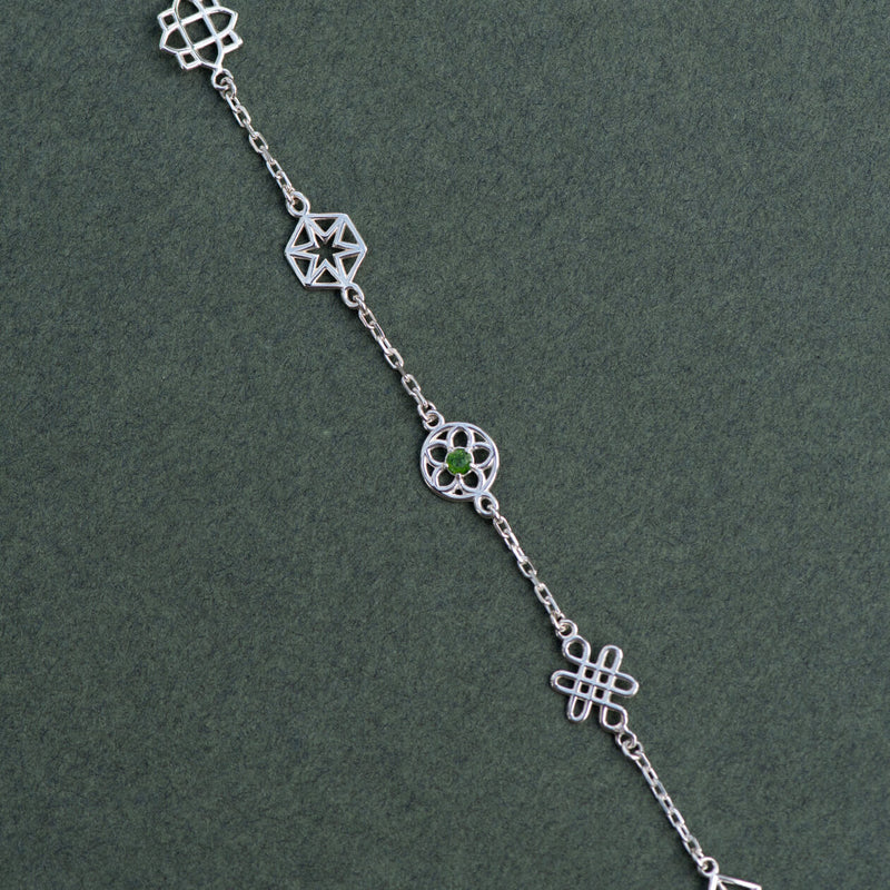 Zoe & Morgan Aura Bracelet - Sterling Silver & Chrome Diopside-Bracelet-Walker & Hall