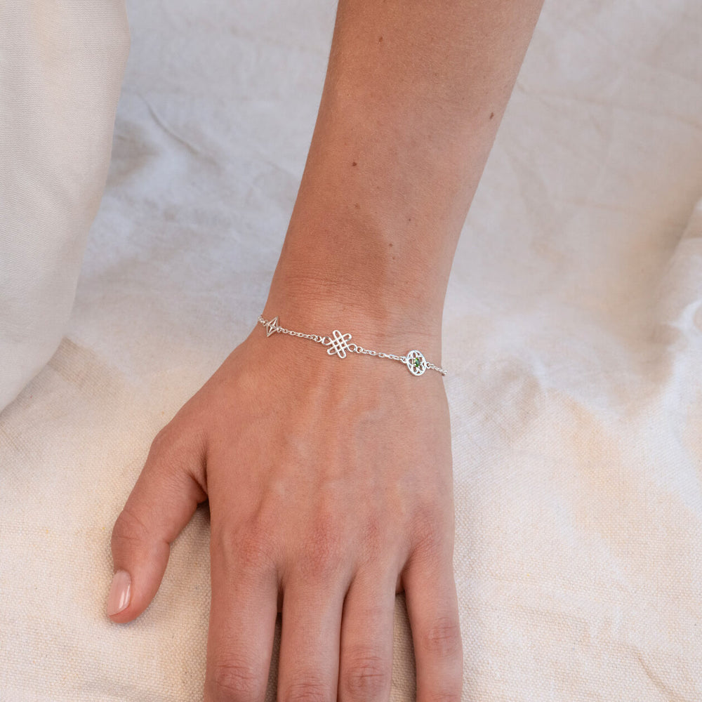 Zoe & Morgan Aura Bracelet - Sterling Silver & Chrome Diopside-Bracelet-Walker & Hall