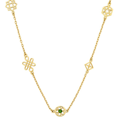 Zoe & Morgan Aura Necklace - Gold Vermeil & Chrome Diopside-Necklace-Walker & Hall