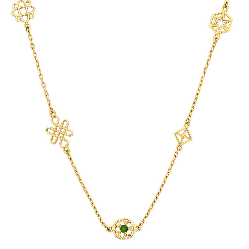 Zoe & Morgan Aura Necklace - Gold Vermeil & Chrome Diopside-Necklace-Walker & Hall