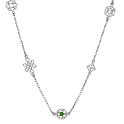 Zoe & Morgan Aura Necklace - Sterling Silver & Chrome Diopside-Necklace-Walker & Hall