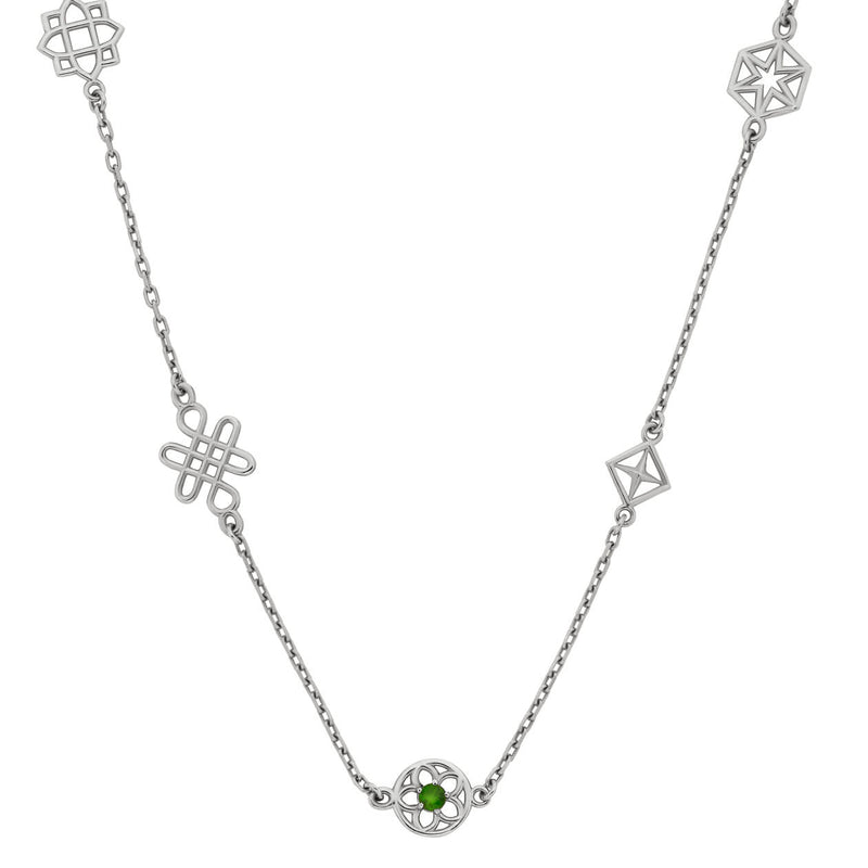 Zoe & Morgan Aura Necklace - Sterling Silver & Chrome Diopside-Necklace-Walker & Hall