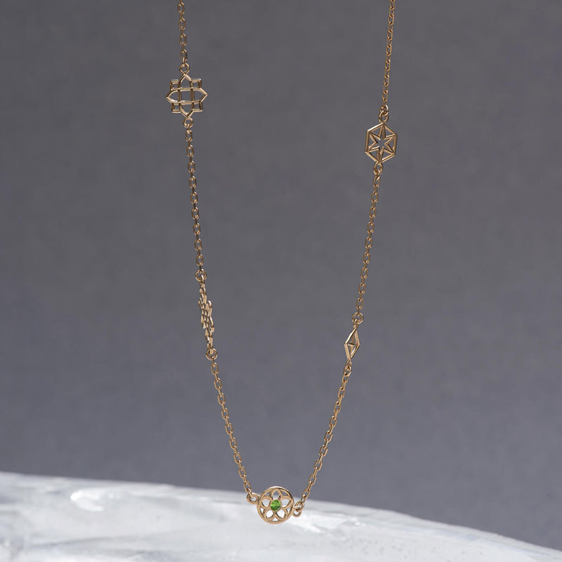 Zoe & Morgan Aura Necklace - Gold Vermeil & Chrome Diopside-Necklace-Walker & Hall