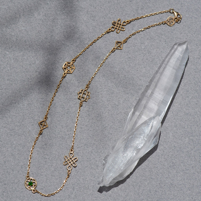 Zoe & Morgan Aura Necklace - Gold Vermeil & Chrome Diopside-Necklace-Walker & Hall