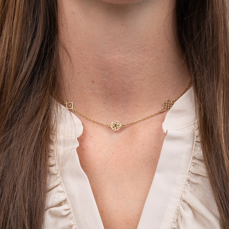 Zoe & Morgan Aura Necklace - Gold Vermeil & Chrome Diopside-Necklace-Walker & Hall