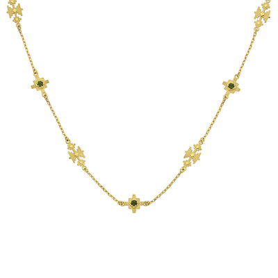 Zoe & Morgan Ayllu Necklace - Gold Vermeil & Chrome Diopside-Necklace-Walker & Hall
