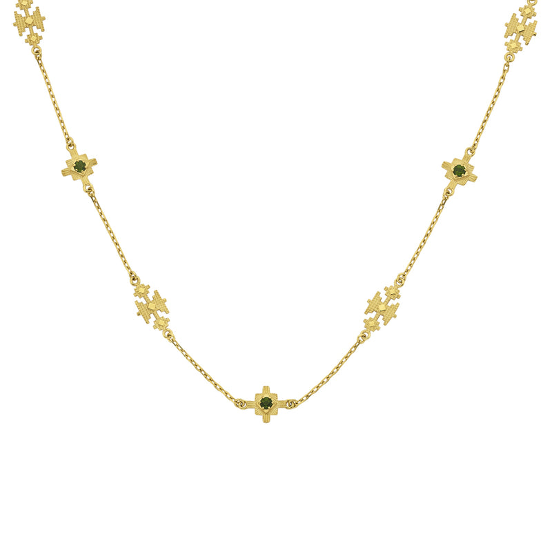 Zoe & Morgan Ayllu Necklace - Gold Vermeil & Chrome Diopside-Necklace-Walker & Hall