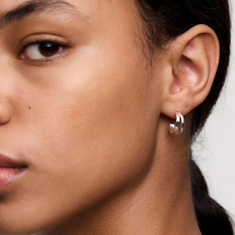 Meadowlark Small Bliss Hoop Earrings - Sterling Silver-Earrings-Walker & Hall