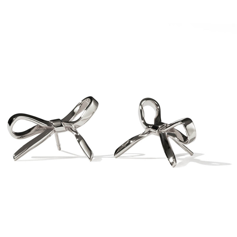 Meadowlark Bow Earrings - Sterling Silver-Earrings-Walker & Hall