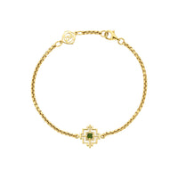 Zoe & Morgan Centred Bracelet - Gold Vermeil & Chrome Diopside-Bracelet-Walker & Hall