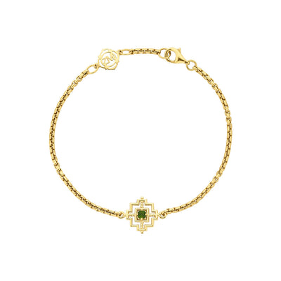 Zoe & Morgan Centred Bracelet - Gold Vermeil & Chrome Diopside-Bracelet-Walker & Hall