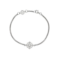 Zoe & Morgan Centred Bracelet - Sterling Silver & White Zircon-Bracelet-Walker & Hall