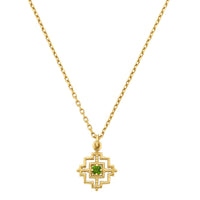 Zoe & Morgan Centred Necklace - Gold Vermeil & Chrome Diopside-Necklace-Walker & Hall
