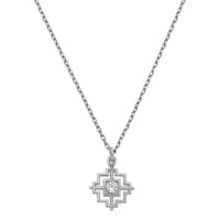 Zoe & Morgan Centred Necklace - Sterling Silver & White Zircon-Necklace-Walker & Hall