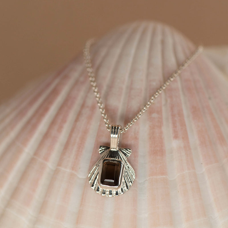 Zoe & Morgan Cordelia Necklace - Silver & Smoky Quartz - Necklace - Walker & Hall