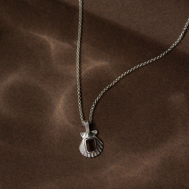 Zoe & Morgan Cordelia Necklace - Silver & Smoky Quartz - Necklace - Walker & Hall