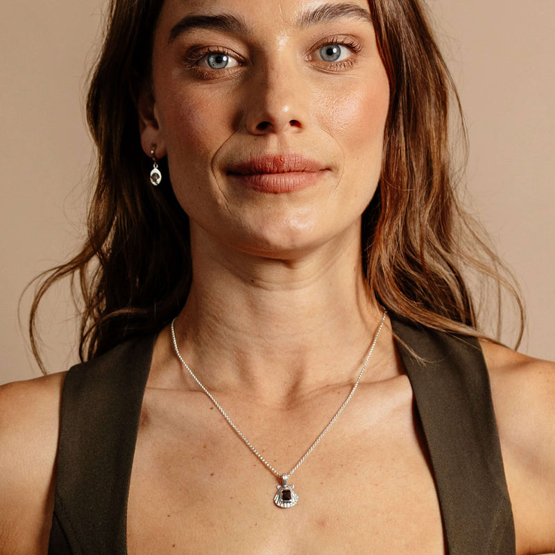 Zoe & Morgan Cordelia Necklace - Silver & Smoky Quartz - Necklace - Walker & Hall
