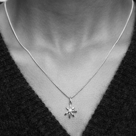 Meadowlark Daisy Charm Necklace - Gold Plated-Necklace-Walker & Hall