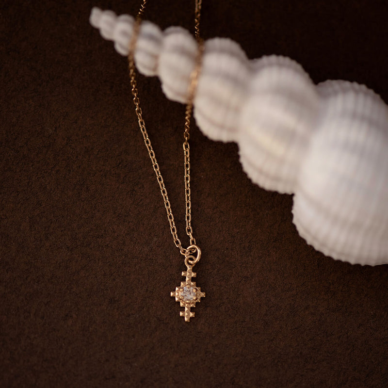 Zoe & Morgan Indie Necklace - Gold Vermeil & Peach Zircon-Necklace-Walker & Hall