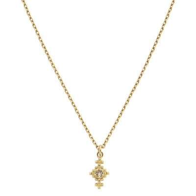 Zoe & Morgan Indie Necklace - Gold Vermeil & Peach Zircon-Necklace-Walker & Hall