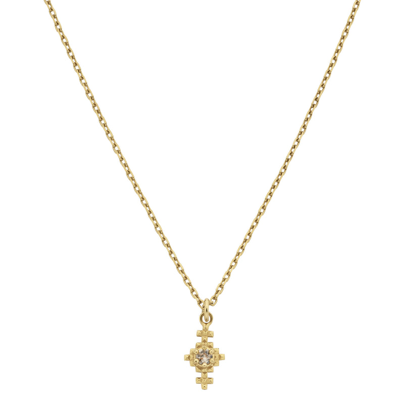 Zoe & Morgan Indie Necklace - Gold Vermeil & Peach Zircon-Necklace-Walker & Hall