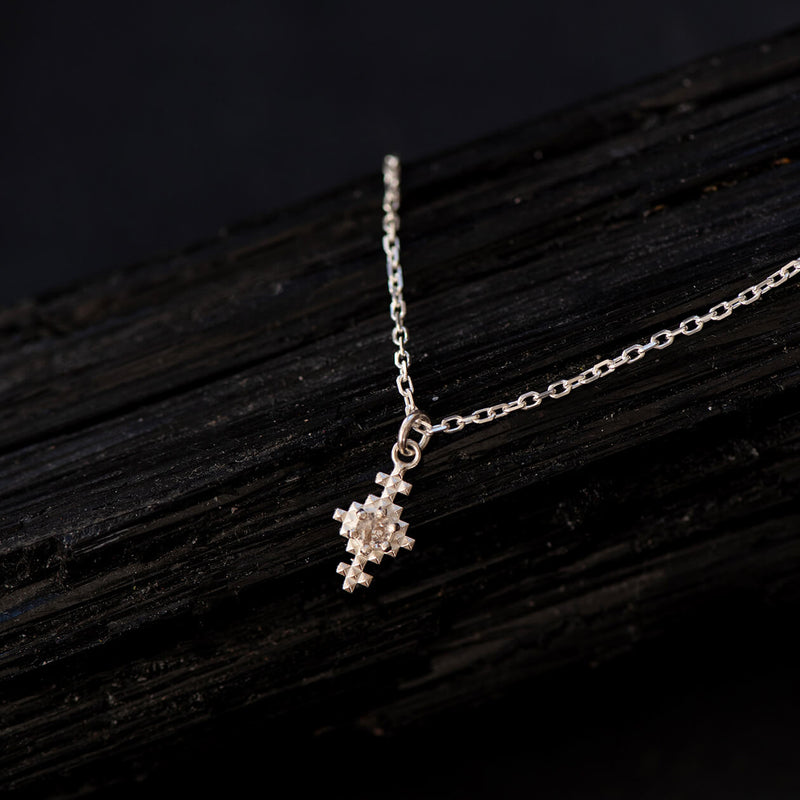 Zoe & Morgan Indie Necklace - Sterling Silver & Peach Zircon-Necklace-Walker & Hall