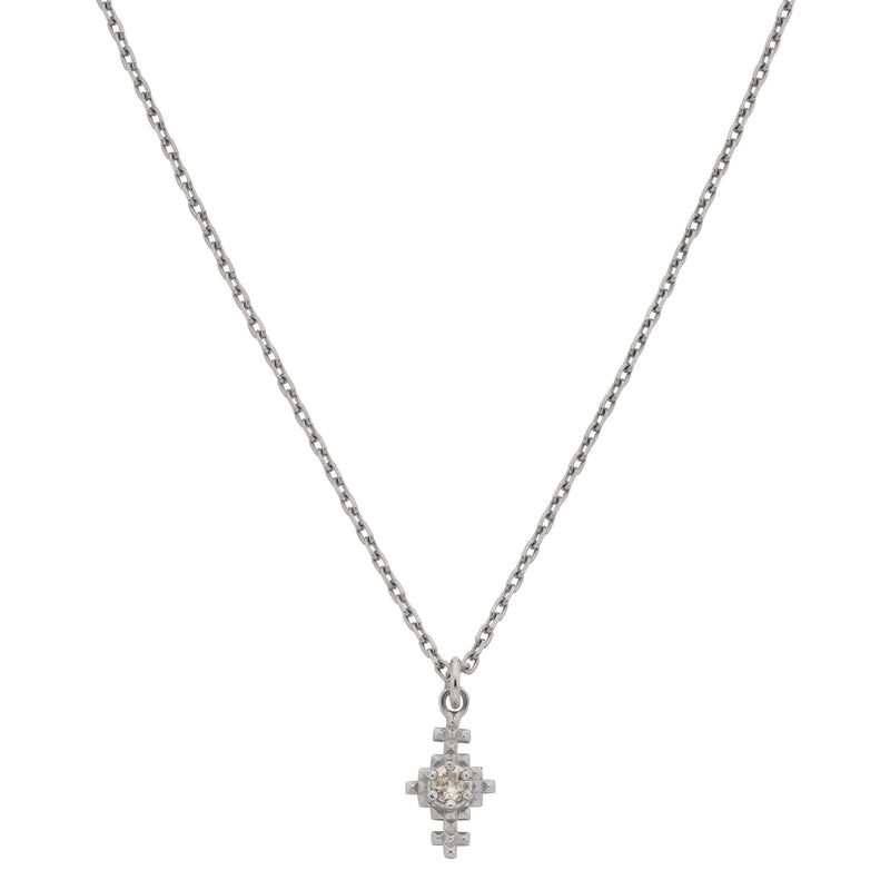 Zoe & Morgan Indie Necklace - Sterling Silver & Peach Zircon-Necklace-Walker & Hall