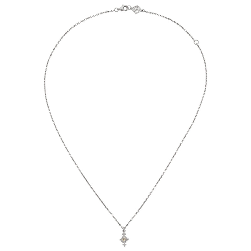 Zoe & Morgan Indie Necklace - Sterling Silver & Peach Zircon-Necklace-Walker & Hall