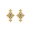 Zoe & Morgan Indie Stud Earrings - Gold Vermeil & Peach Zircon-Earrings-Walker & Hall