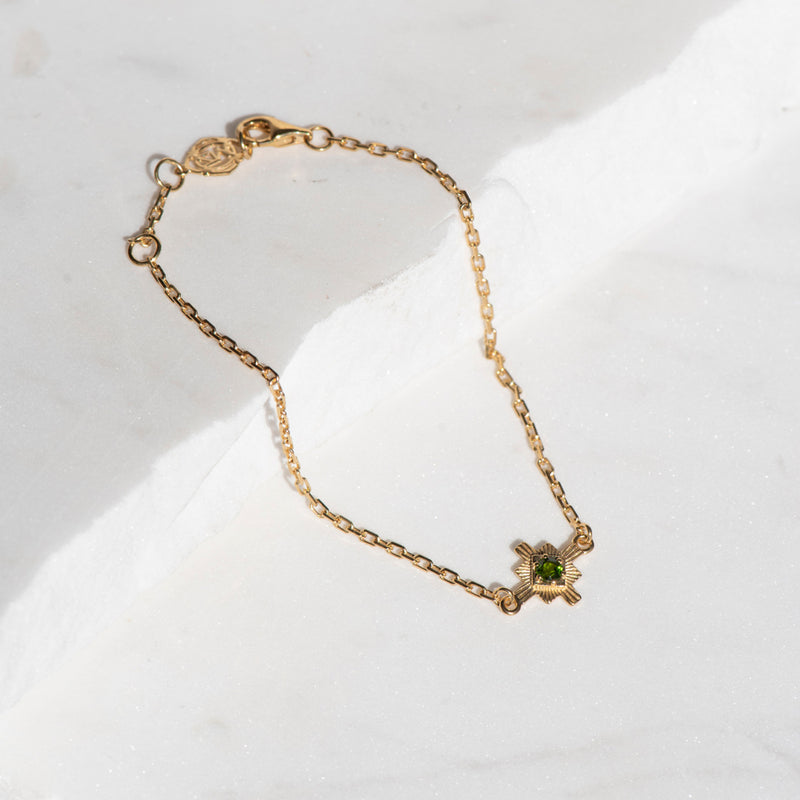 Zoe & Morgan Inka Bracelet - Gold Vermeil & Chrome Diopside-Bracelet-Walker & Hall