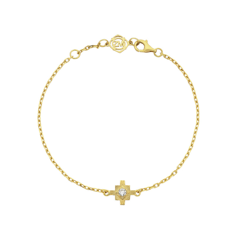 Zoe & Morgan Inka Bracelet - Gold Vermeil & White Zircon-Bracelet-Walker & Hall