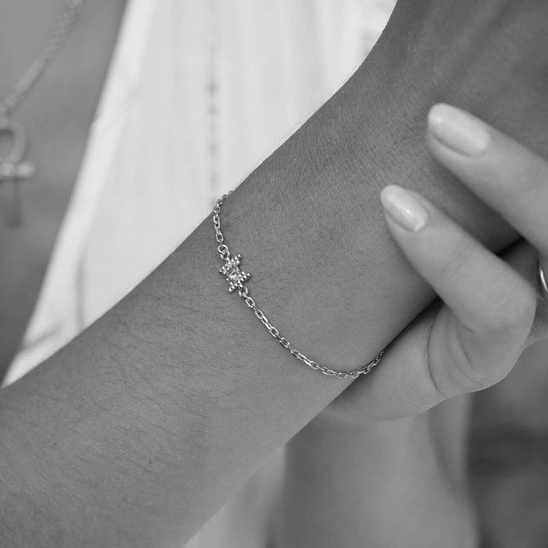 Zoe & Morgan Inti Bracelet - Sterling Silver & Peach Zircon-Bracelet-Walker & Hall